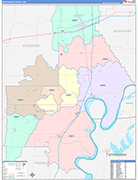 New Madrid County Wall Map Color Cast Style